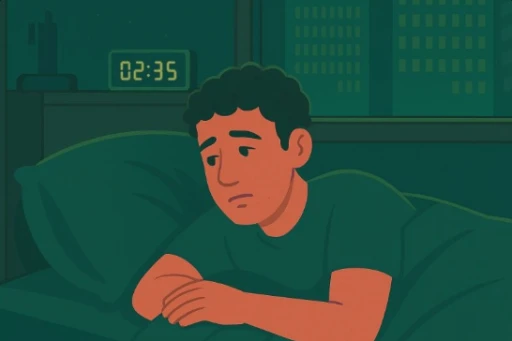 Homem triste na cama